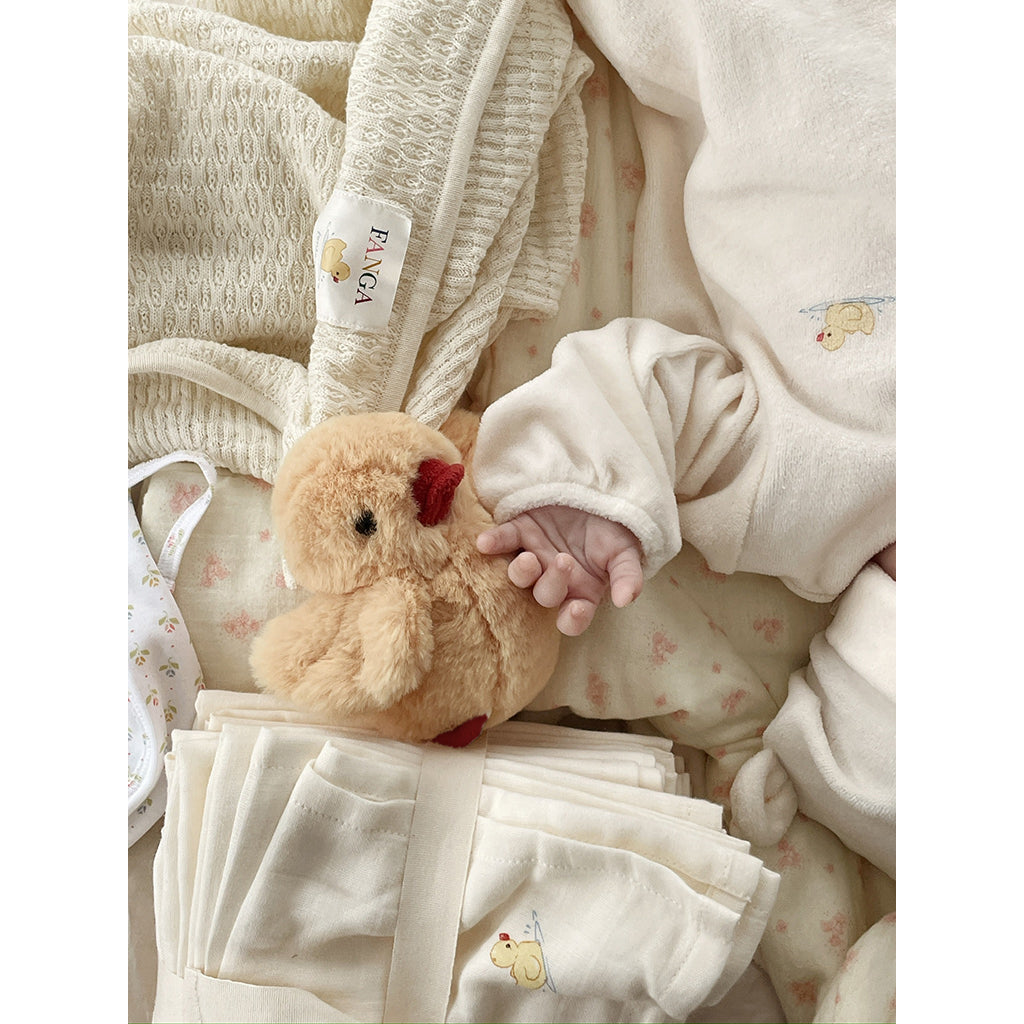 "Fanga Fontana Baby Blanket, Venti Pointelle, GOTS - Antique White"