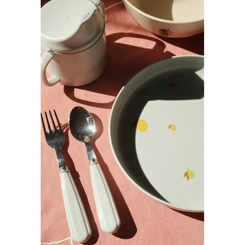 Konges Sløjd Cutlery Set in Stainless Steel, 8 pcs. – Creme-Onyx