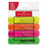 Faber-Castell sæt med 4 overstregningstuscher i neonfarver