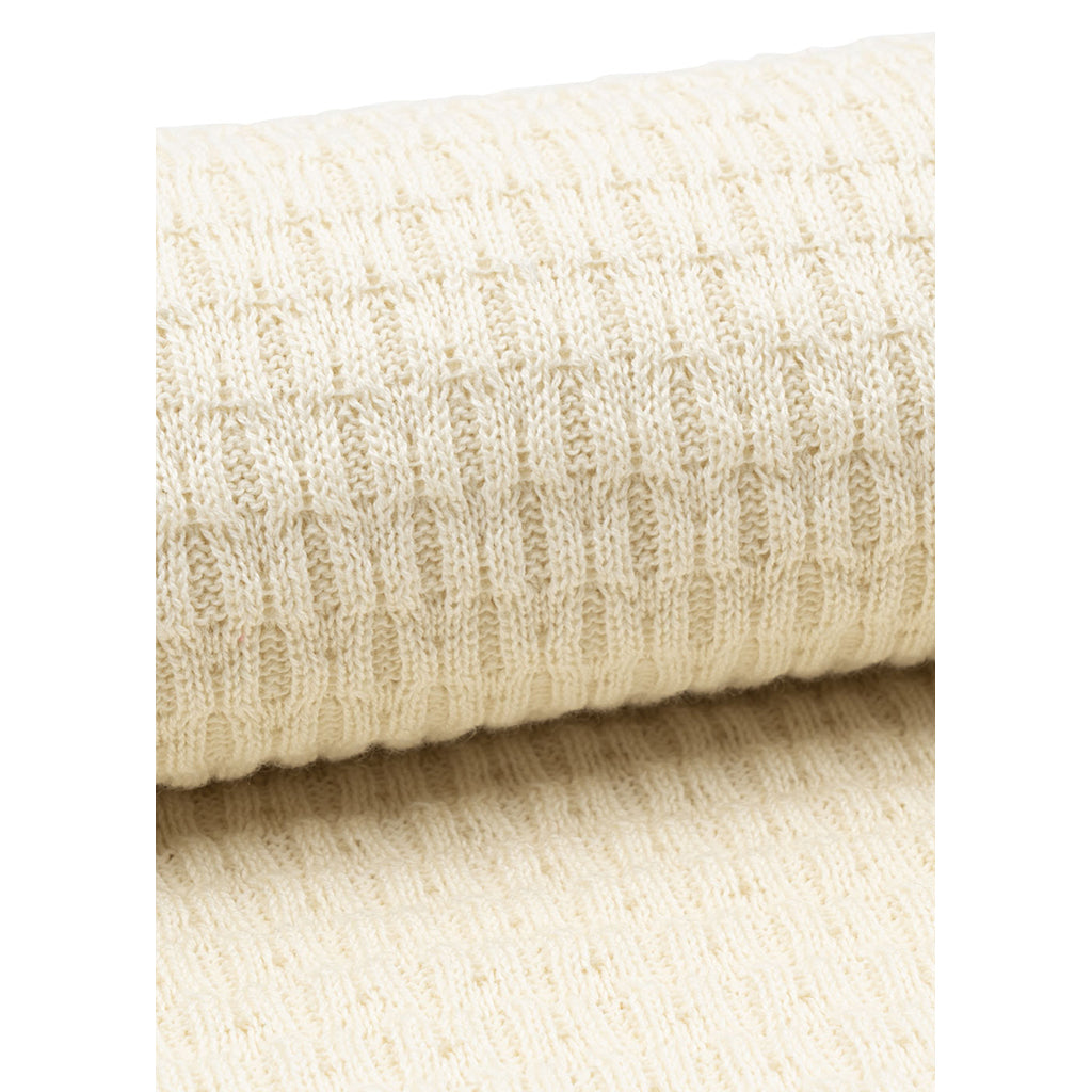 "Fanga Fontana Baby Blanket, Venti Pointelle, GOTS - Antique White"