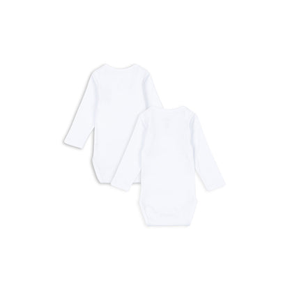"Fanga Fontana Piscina Long-Sleeve Bodysuit, 2-Pack - Optic White"