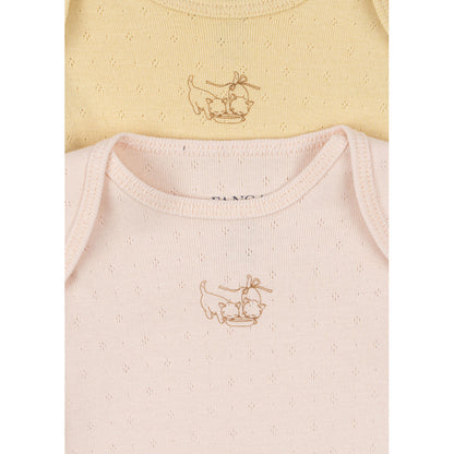 Fanga Fontana Perla Long-Sleeve Bodysuits, 2-Pack - Banana Crepe/Creole Pink