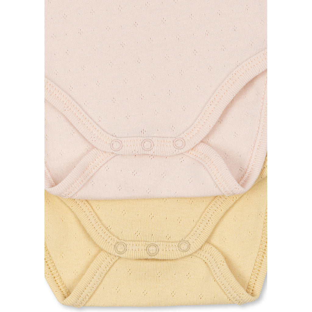 Fanga Fontana Perla Long-Sleeve Bodysuits, 2-Pack - Banana Crepe/Creole Pink