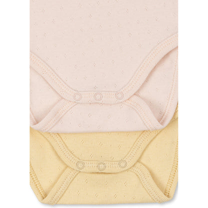 Fanga Fontana Perla Long-Sleeve Bodysuits, 2-Pack - Banana Crepe/Creole Pink