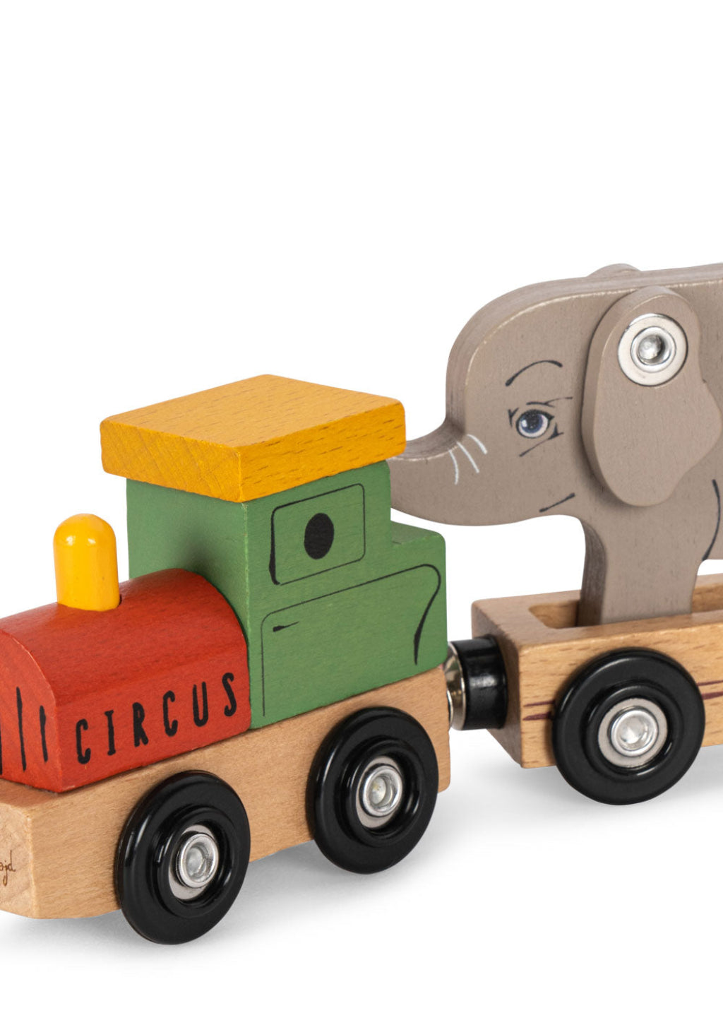 Konges Sløjd Wooden Toy Train with 6 Animal Carriages - Multi