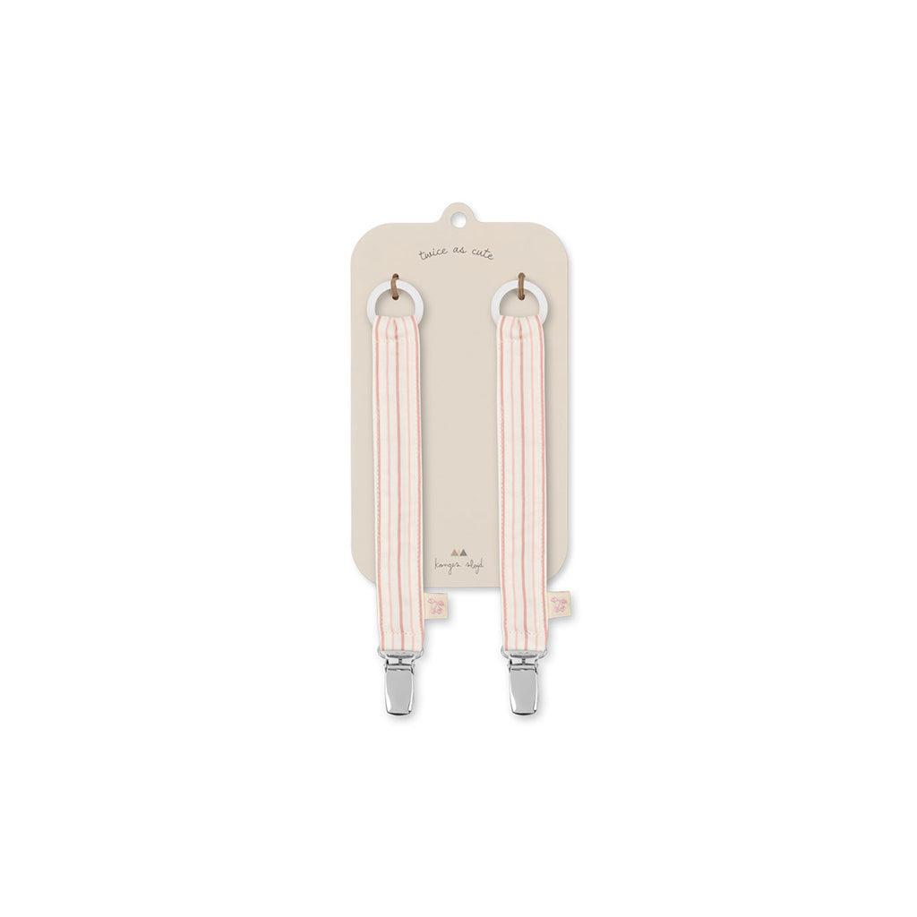 Konges Sløjd Pacifier Chain, Organic - Stripe Petite Rose