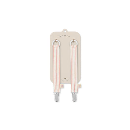 Konges Sløjd Pacifier Chain, Organic - Stripe Petite Rose