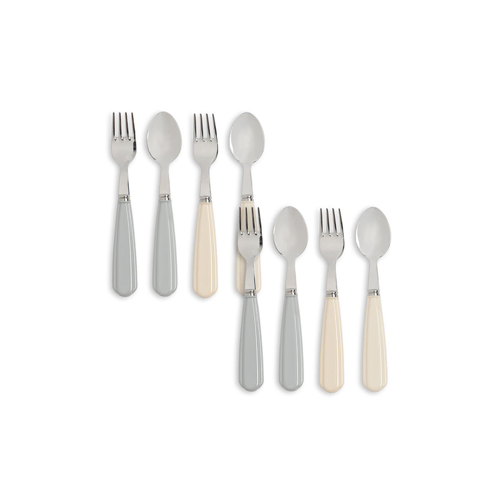 Konges Sløjd Cutlery Set in Stainless Steel, 8 pcs. – Creme-Onyx