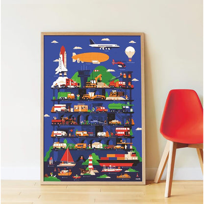 Poppik Sticker Mosaic in Paper, Poster and 44 Stickers - Vehicles