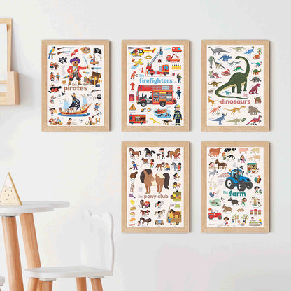 Poppik Sticker Mosaic in Paper, Poster with 27 Stickers - Pony Club