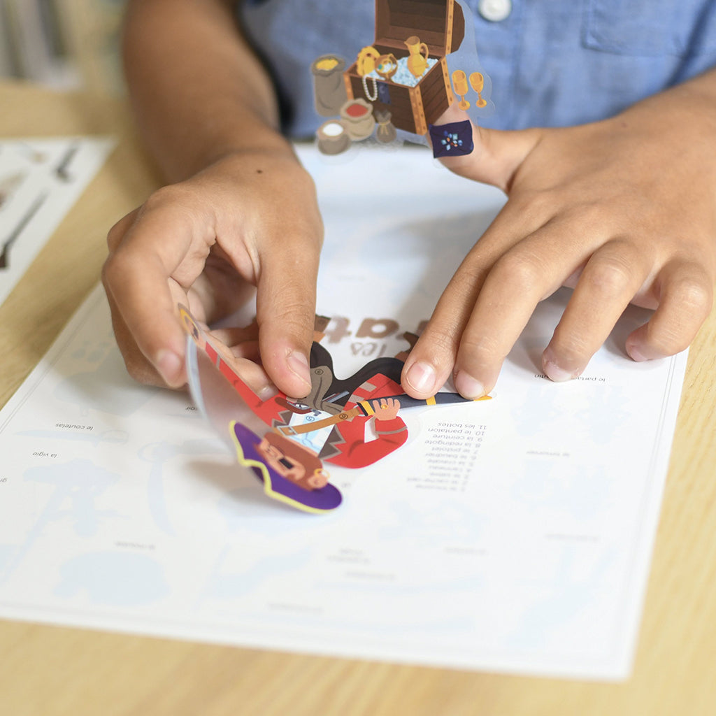 Poppik Paper Sticker Mosaic, Mini Poster and 30 Stickers – Pirate