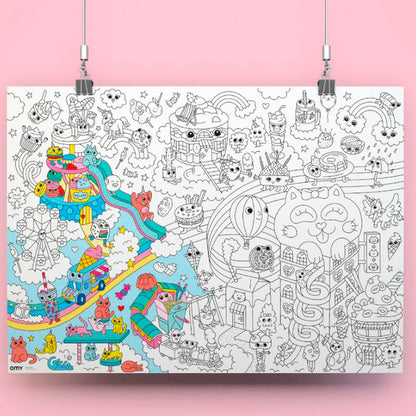 Omy Large Poster for Coloring, Kawaii