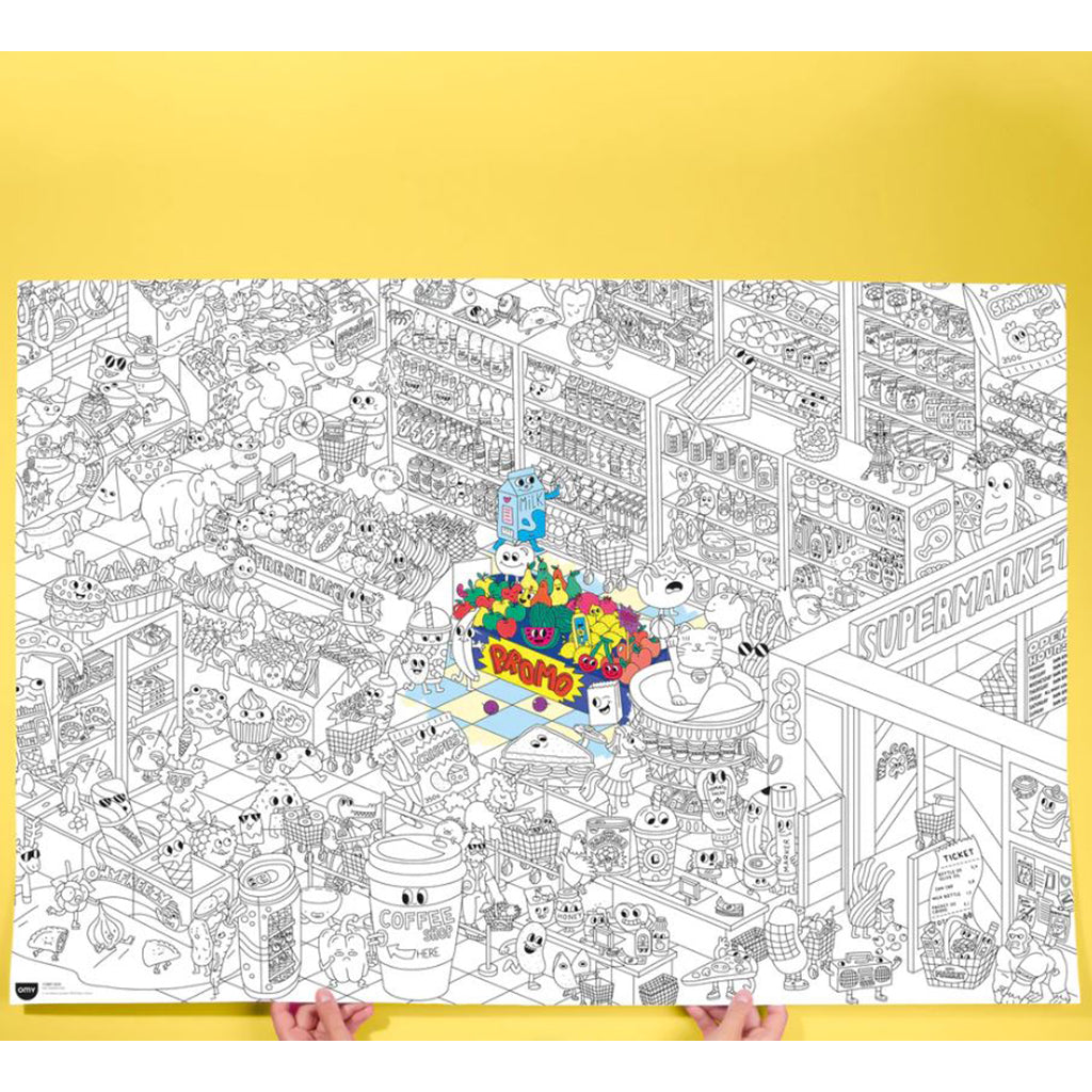 Omy Large Poster for Coloring, Supermarket