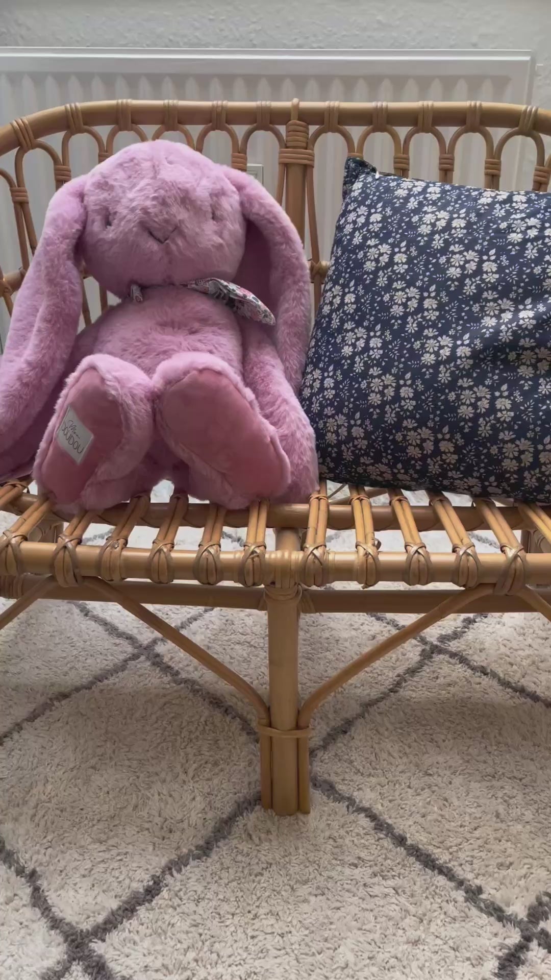 Doudou et Compagnie Blomsterkanin, rosa - 50 cm
