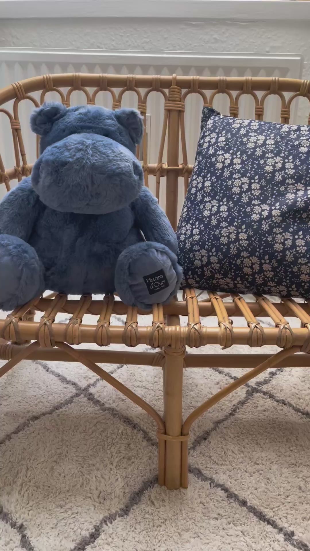 Doudou et Compagnie Flodheste bamse, HIP'BLUE blå - 40 cm