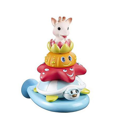 Sophie la girafe badelegetøj splash og surf pyramide til babyer.