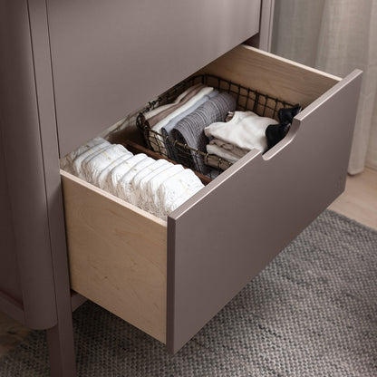 Sebra Wooden Changing Table, 2-in-1 Design with Drawers - Jetty Beige
