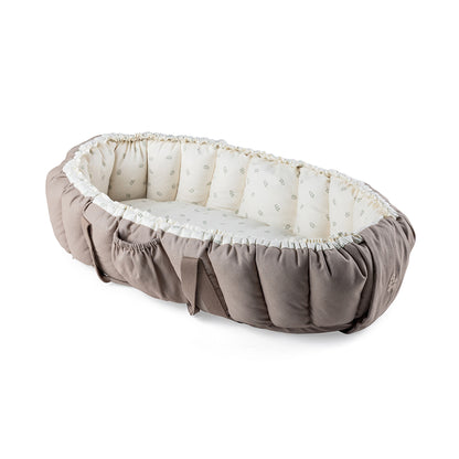 Sebra 3-in-1 Baby Nest, Baby Lift, and Play Mat, Sophora Leaves - Beige