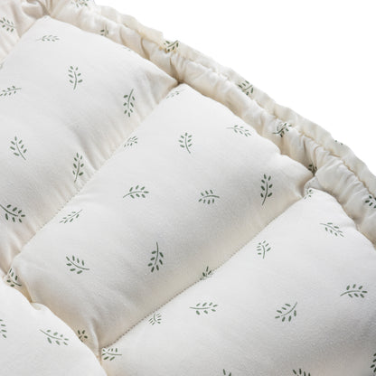 Sebra 3-in-1 Baby Nest, Baby Lift, and Play Mat, Sophora Leaves - Beige
