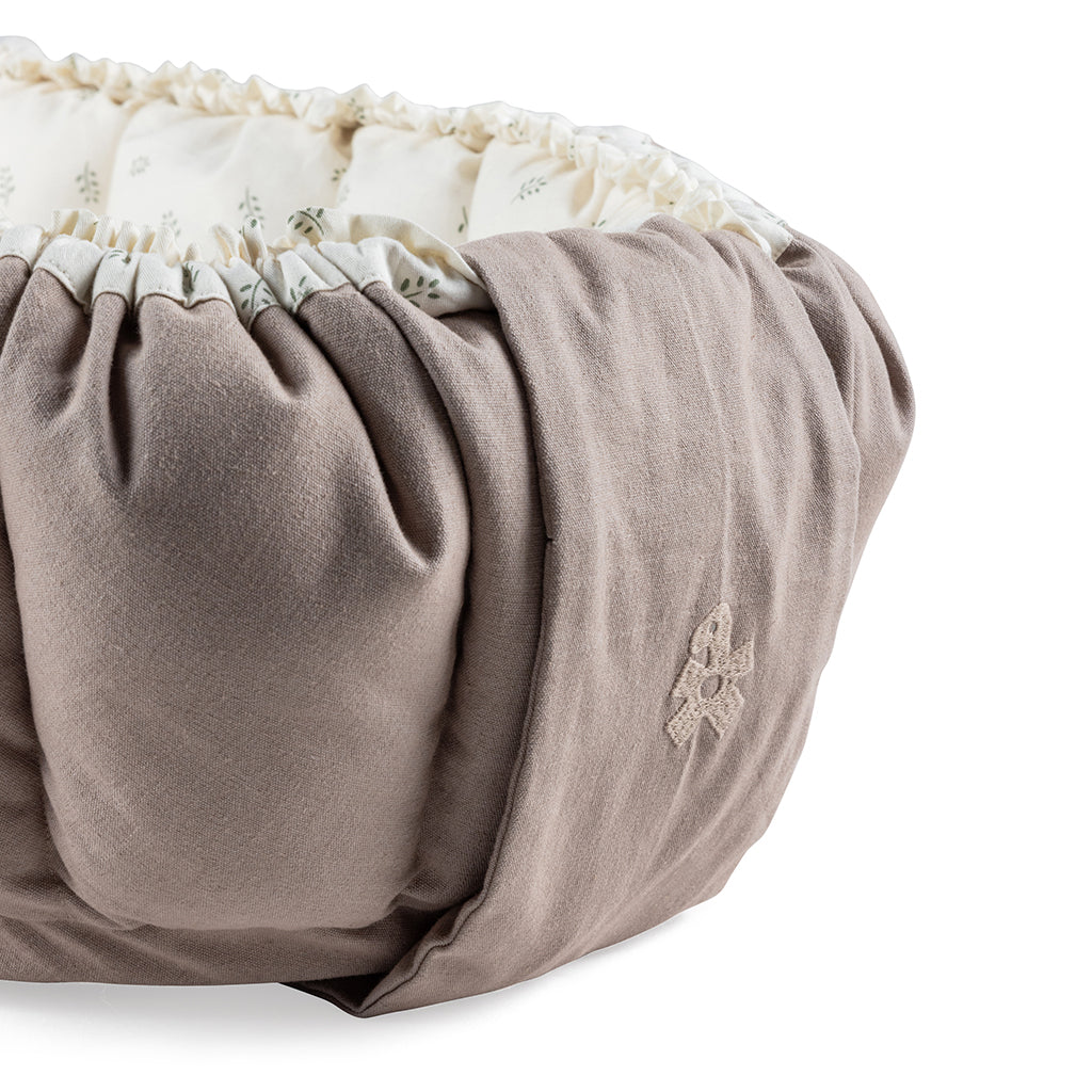 Sebra 3-in-1 Baby Nest, Baby Lift, and Play Mat, Sophora Leaves - Beige