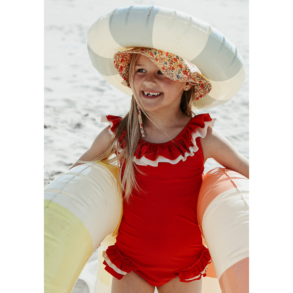 Konges Sløjd UV Swimsuit, Cerise Barbados cherry – Sizes 92–134 cm