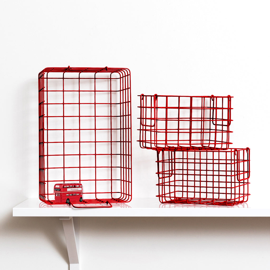Mustard Made Baskets, Set of 3 Wire Baskets - Poppy