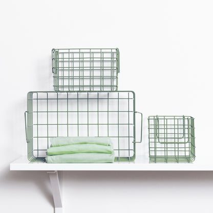 Mustard Made Baskets, sæt m. 3 trådkurve - Sage