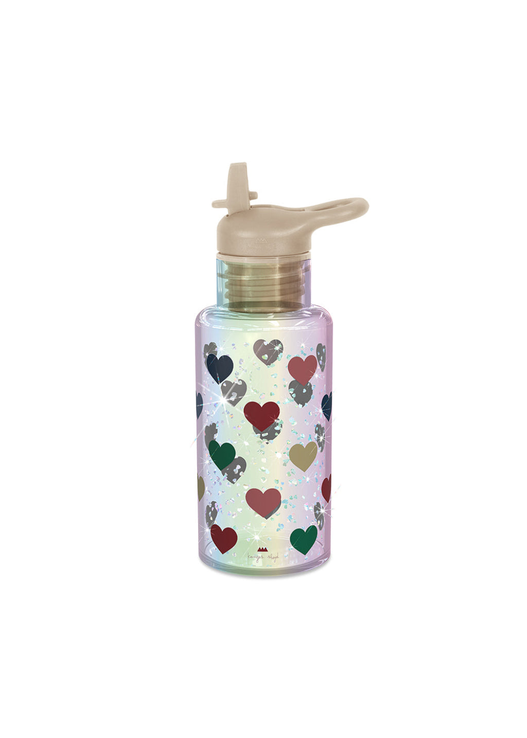 Konges Sløjd Glitter drikkedunk, Bon coeur coloré