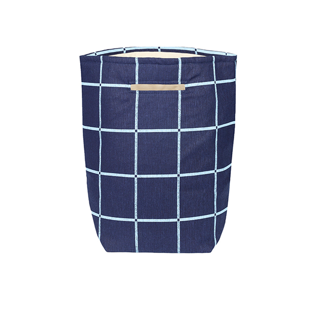 Nobodinoz Vibes opbevaringskurv, large - Navy blue windowpane