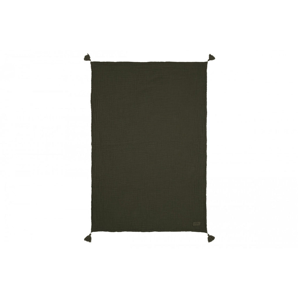 Nobodinoz Baby Blanket, Wabi Sabi Double Muslin, 65 x 100 cm - Vetiver