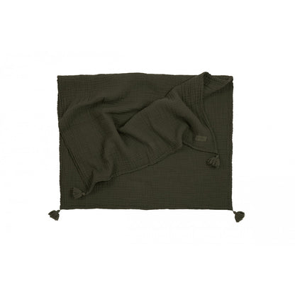 Nobodinoz Baby Blanket, Wabi Sabi Double Muslin, 65 x 100 cm - Vetiver