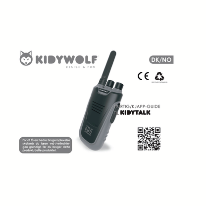 Kidywolf walkie talkie til børn, Kidytalk - Cyan/Nude