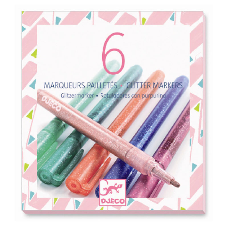 Djeco tuscher m. glitter, Sweet - 6 stk.
