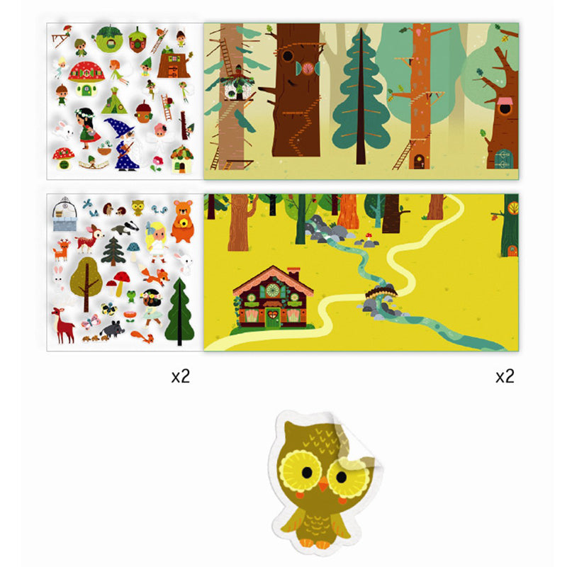 Djeco Reusable Stickers, Magical Forest