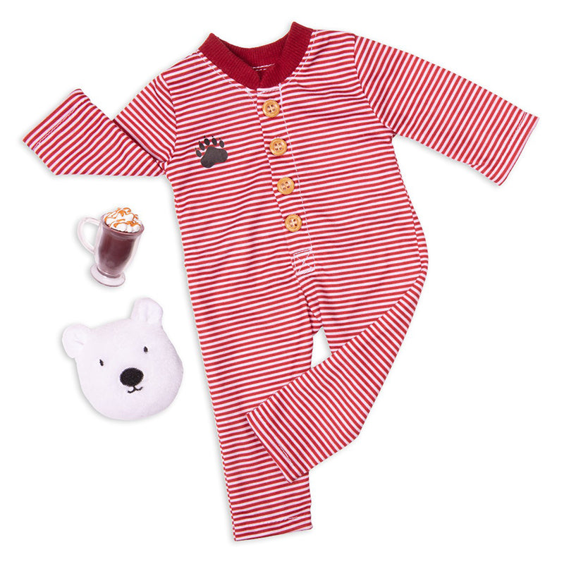 Our Generation dukketøj Onesie nattøj med isbjørnepude og kakao