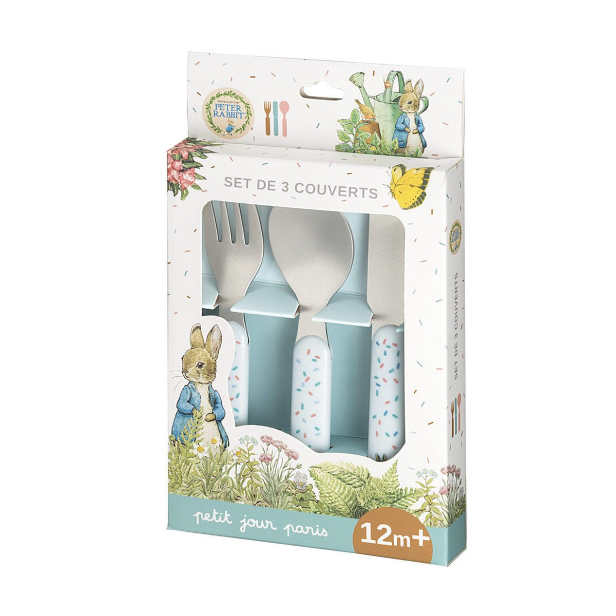 Petit Jour Paris, Peter Rabbit 3-Piece Cutlery Set.