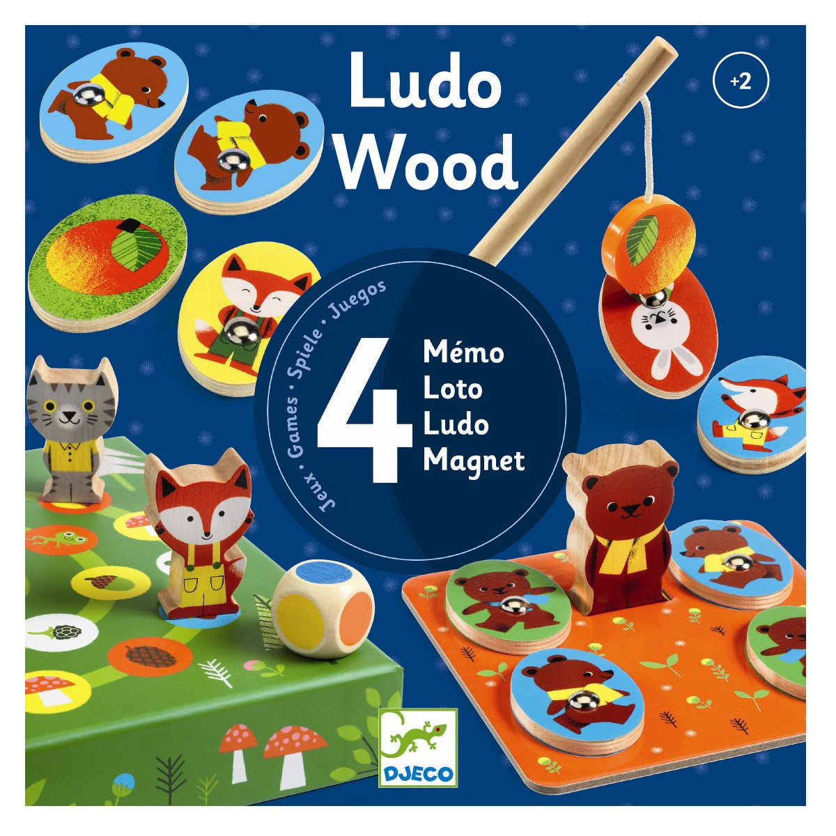 Djeco Games, 4-in-1 - Ludo Wood