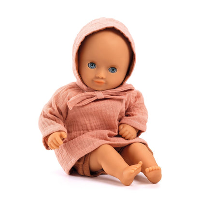 Djeco Pomea Doll Clothing Set with Hat - Peach