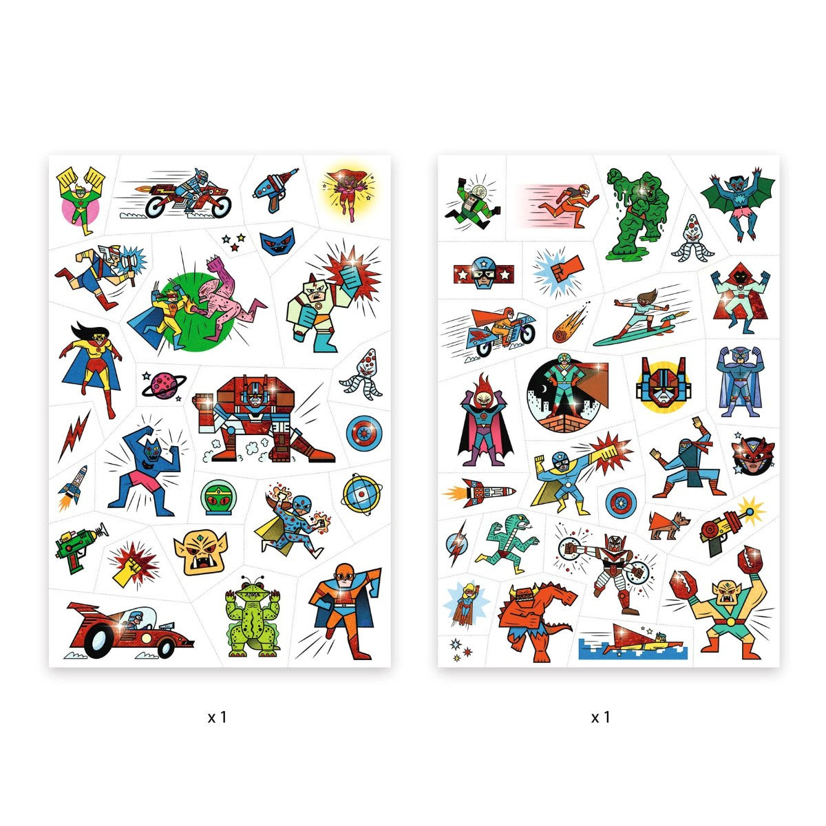 Djeco Tattoos, Villains versus Heroes