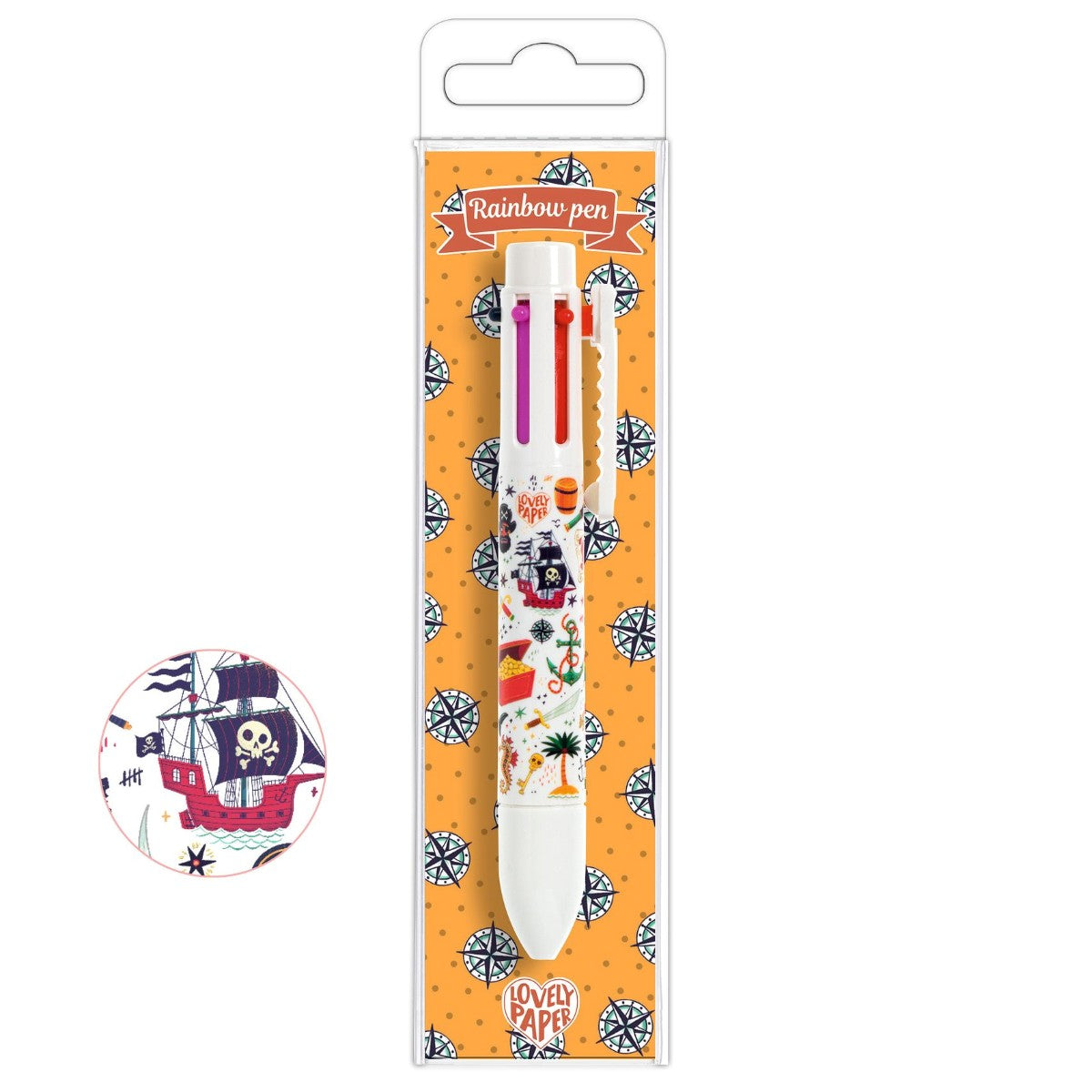 Djeco Lovely paper, kuglepen m. 6 farver - Steve piratDjeco Lovely paper, kuglepen m. 6 farver - Steve pirat