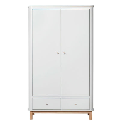 Oliver Furniture Wood klædeskab med 2 døre, hvid/eg, højde 204 cm
