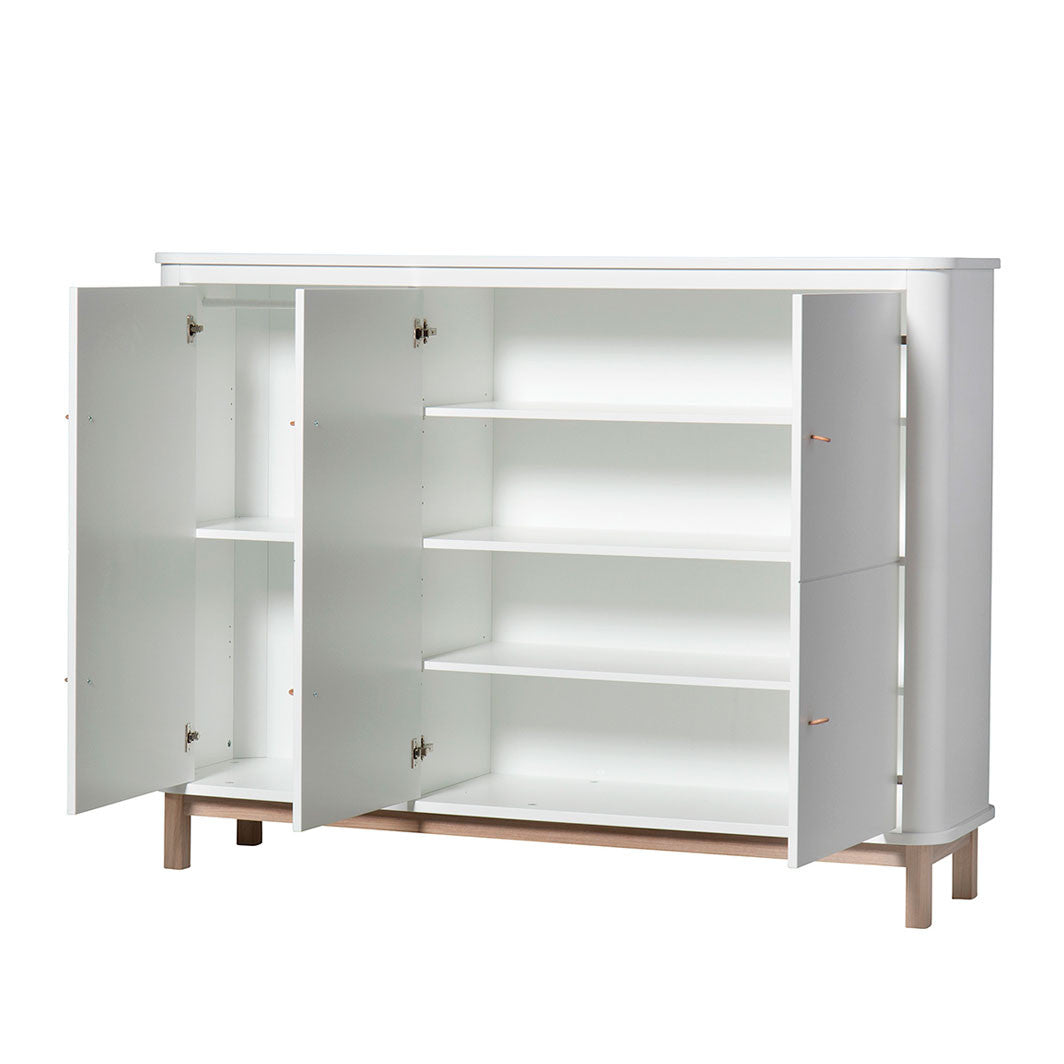 Oliver Furniture Multi-Cabinet with 3 Doors, White/Oak
