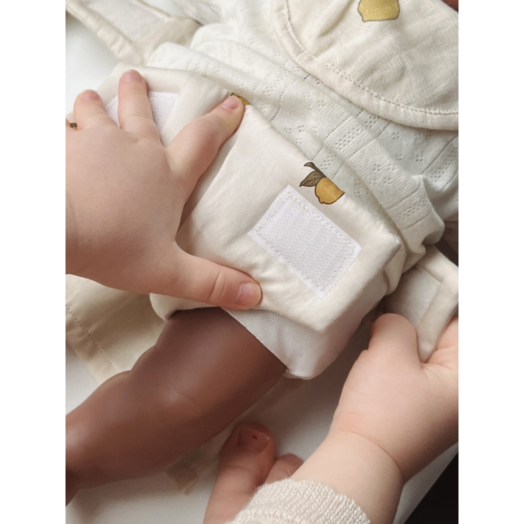 Konges Sløjd Doll Accessories, Diaper, Blanket, and Bib - Lemon