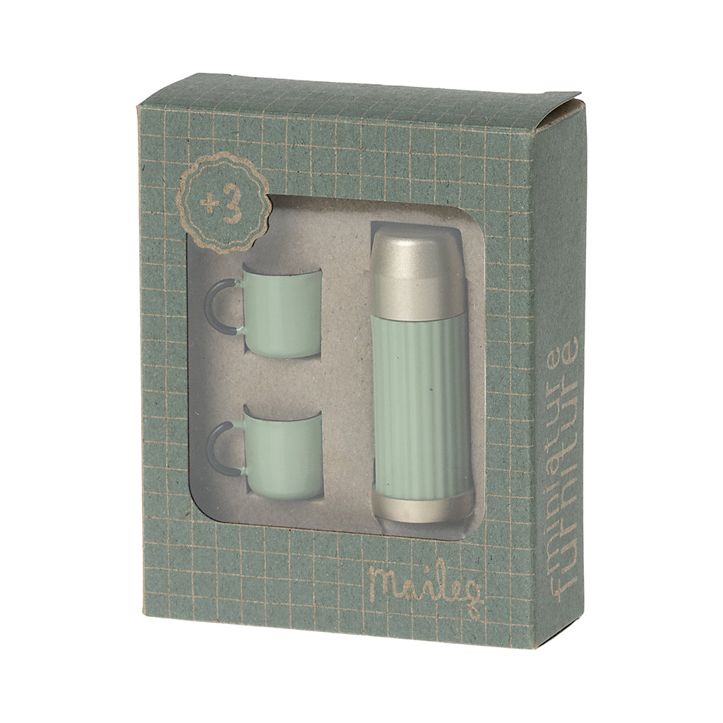 Maileg Doll Accessories, Thermos and Cups - Mint