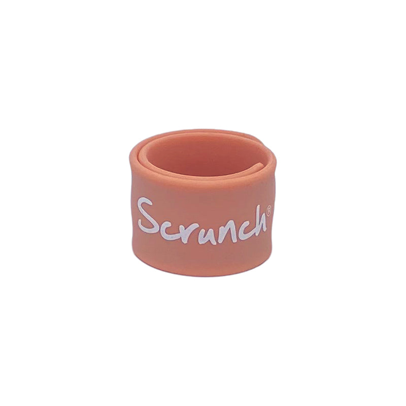 Scrunch armbånd til navn, ID-armbånd i farven koral