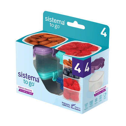 Sistema Mini Snack Containers to Go, Knick Knack 62ml - 4-pack