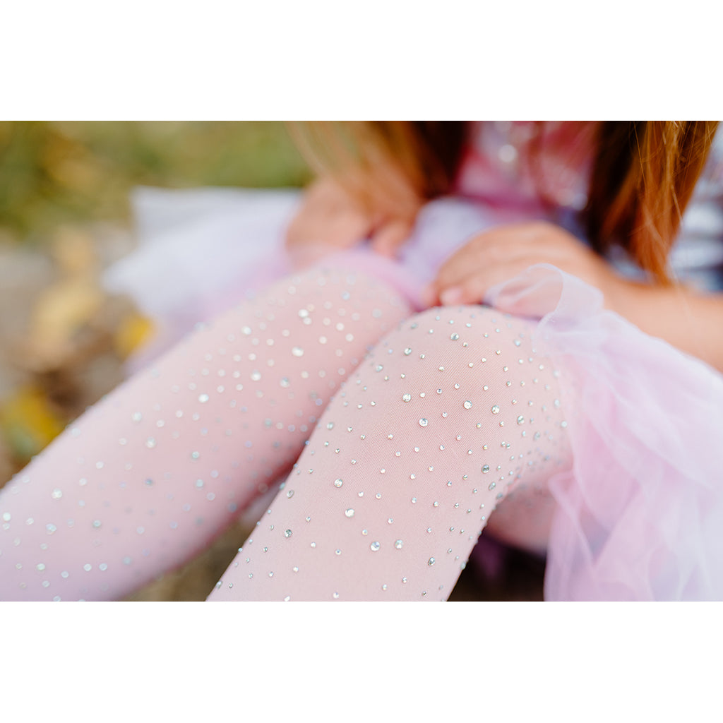 Great Pretenders Costume, Rhinestone Tights - Pink/Blue, Size 3-8 Years.