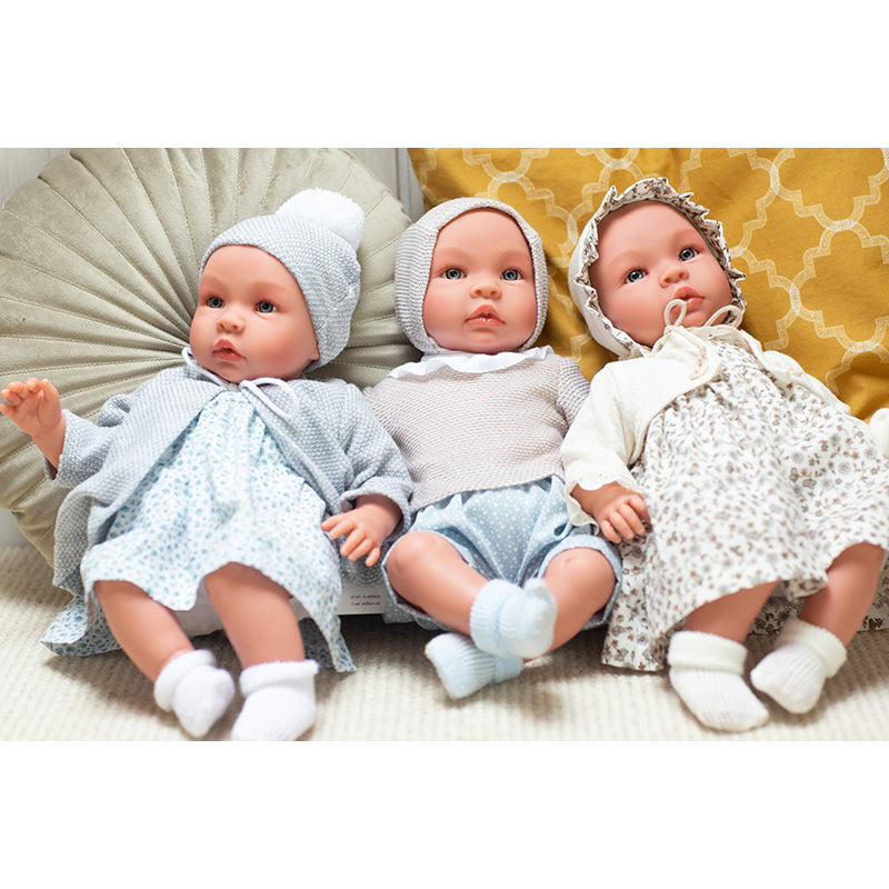 Así Leonora babydukke, 46 cm - Rosa mamelukker og beige bluse