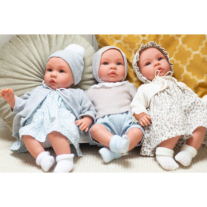 Así Leonora babydukke, 46 cm - Rosa mamelukker og beige bluse