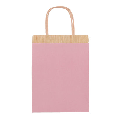 Meri Meri Party Bags, Pink Fringe - Set of 8